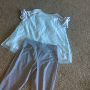 Blue shirt and stretch pants